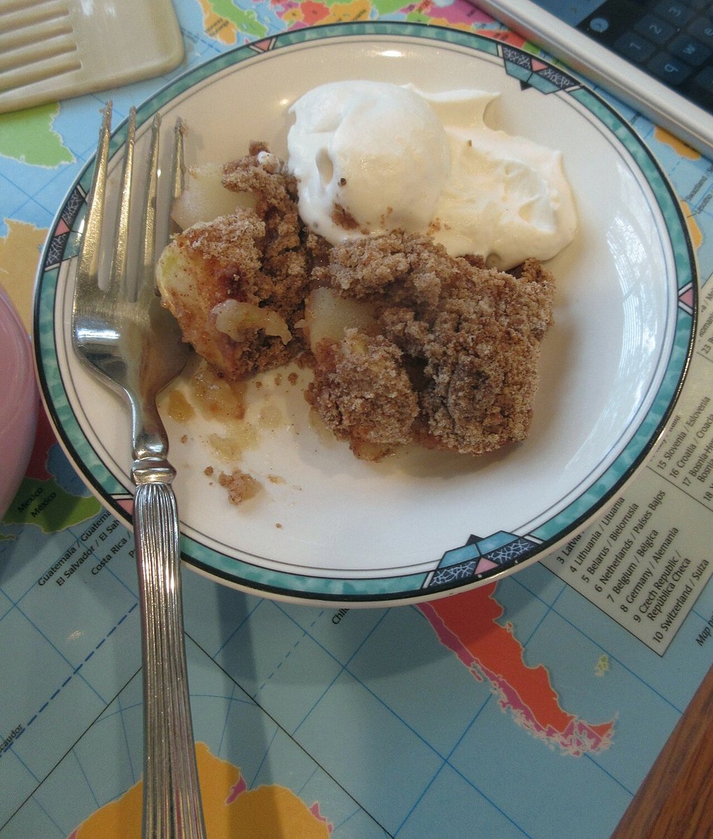Cinnamon Apple Crisp serving suggestion