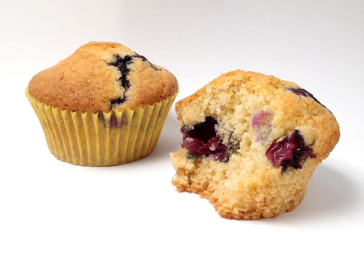 Bakery-Style Blueberry Muffins serving suggestion
