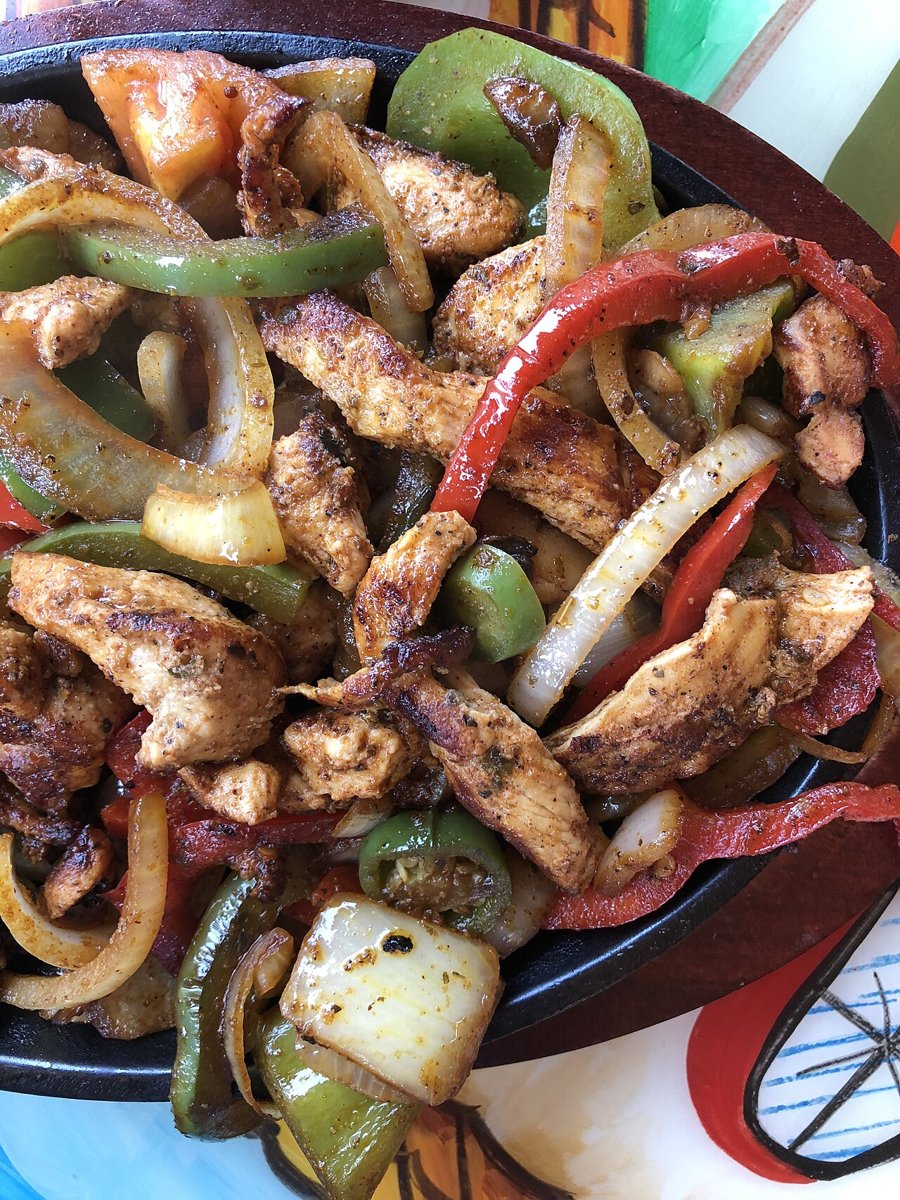 Skillet Chicken Fajitas serving suggestion