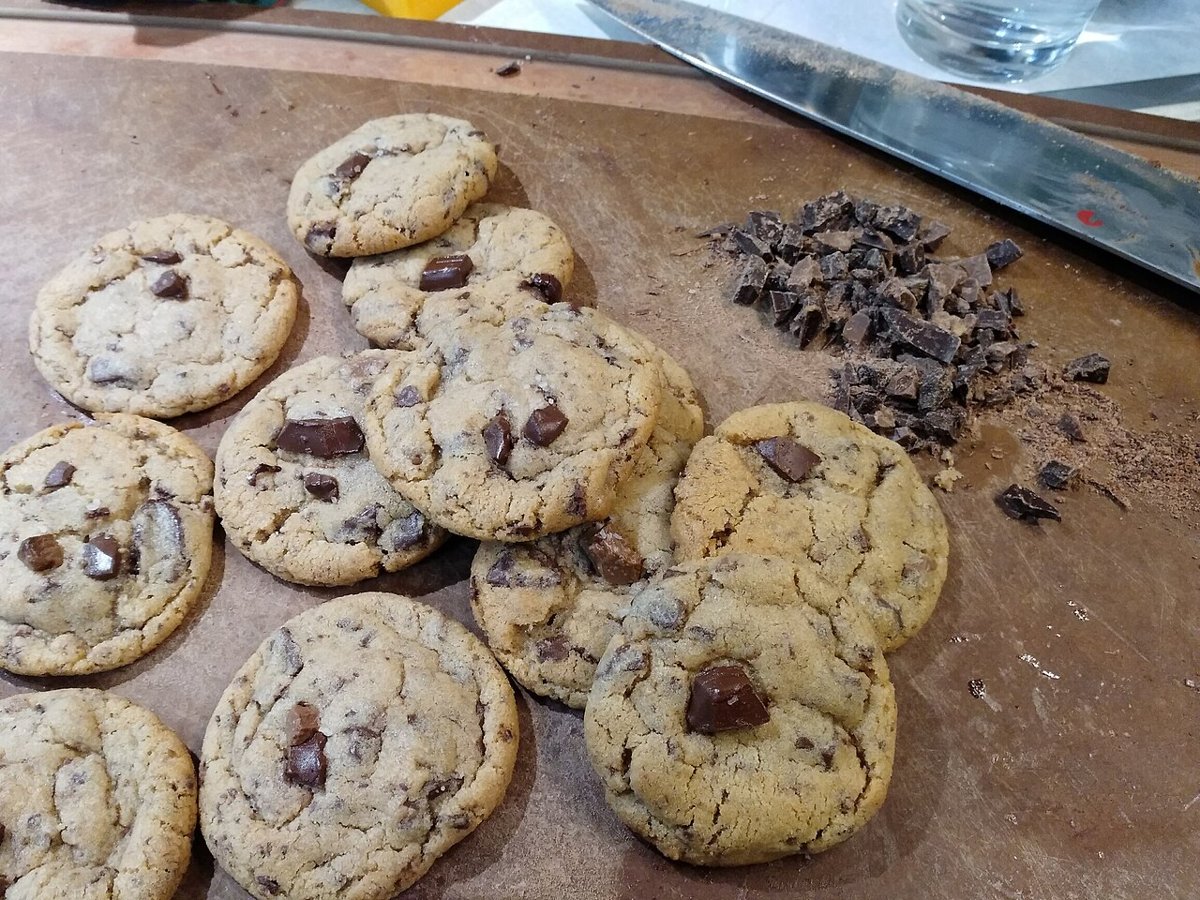 Soft-Center Chocolate Chip Cookies serving suggestion