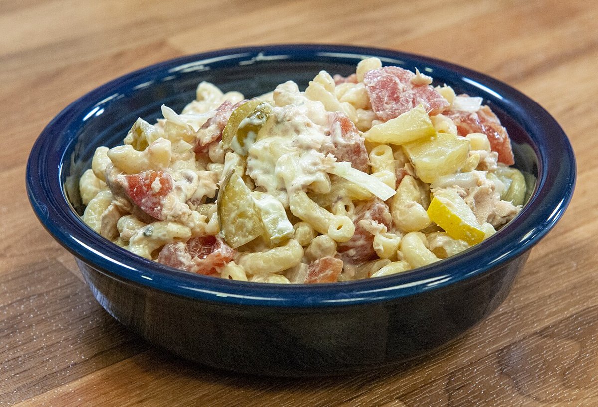 Creamy Picnic Macaroni Salad serving suggestion