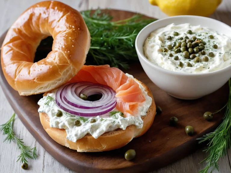 smoked salmon recipes : Smoked Salmon and Cream Cheese Bagel