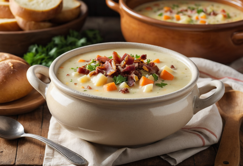 Crockpot Creamy Potato Hamburger Soup