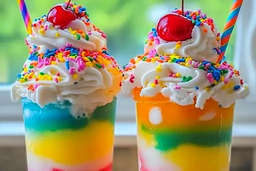 Rainbow Sherbet Float