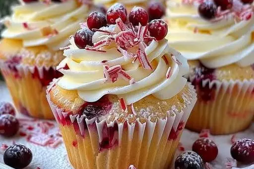Zesty Cranberry Orange White Chocolate Cupcakes