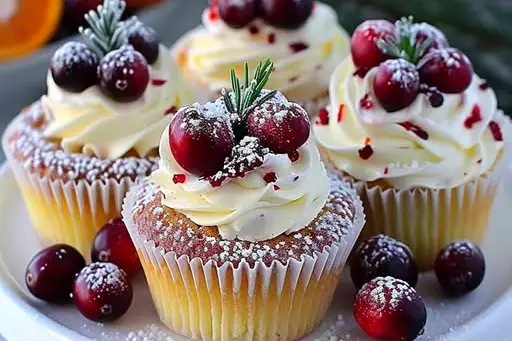 Cranberry Orange White Chocolate Cupcakes