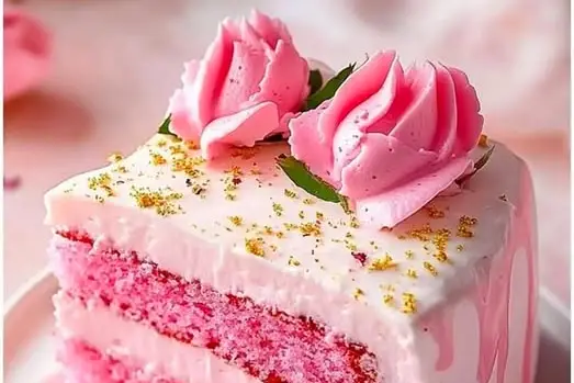 Delicate Rose Milk Cake Recipe