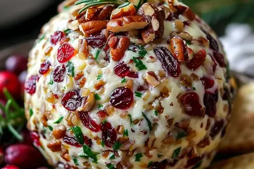 Festive Cranberry Pecan Cheese Ball
