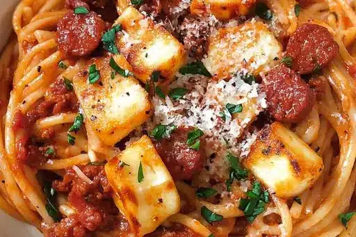 Chorizo and Halloumi Pasta