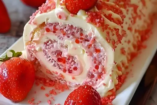 Strawberry Birthday Cake Roll