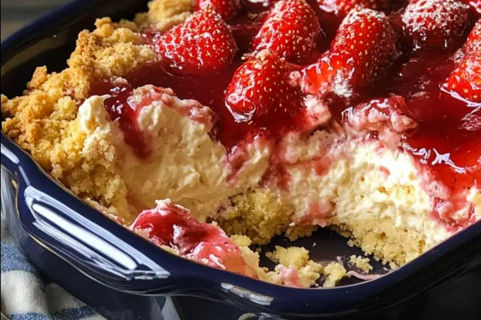 Strawberry Cheesecake Dump Cake