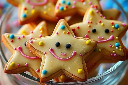 Gold Star Smiley Cookies
