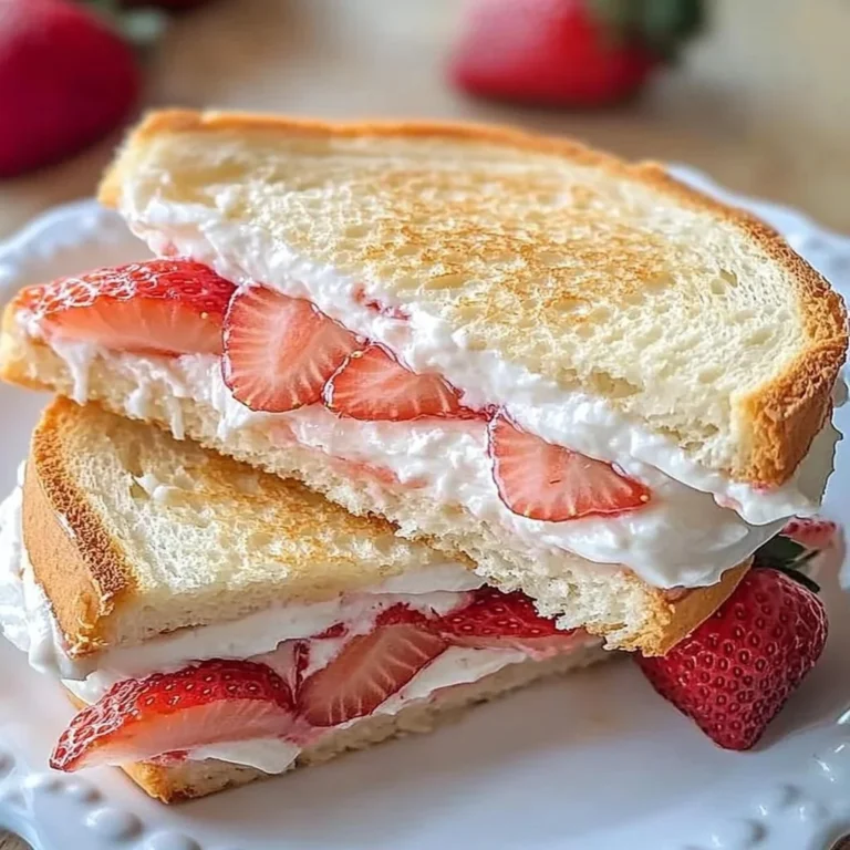 Delicious 4-ingredient Strawberry Sando with fresh strawberries and cream