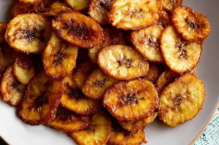 Crispy air fryer banana chips in a bowl ready to eat