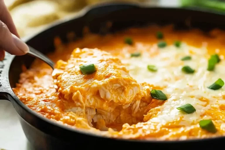 Delicious Buffalo Chicken Dip served with tortilla chips