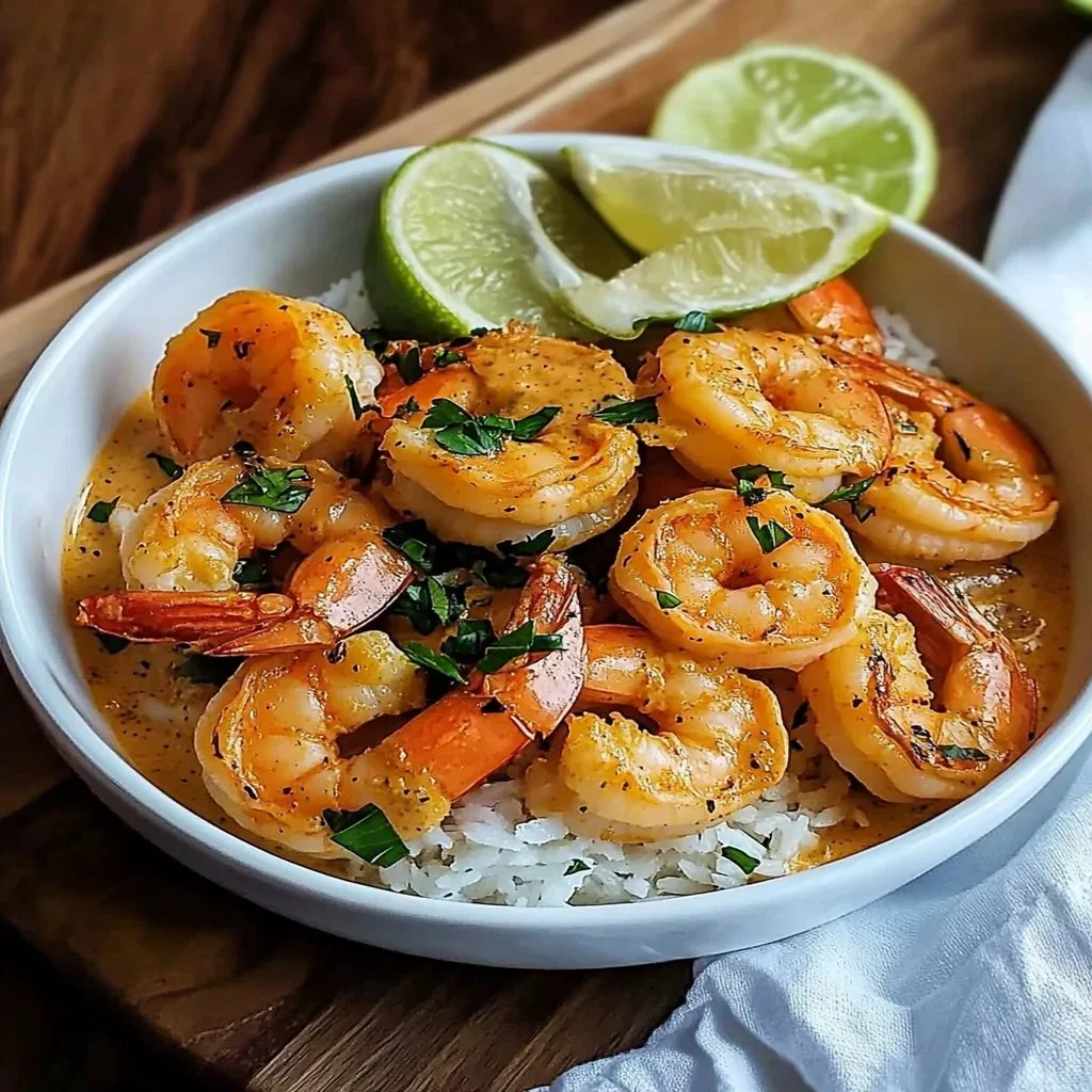 Buffet style creamy coconut shrimp appetizer served on a platter
