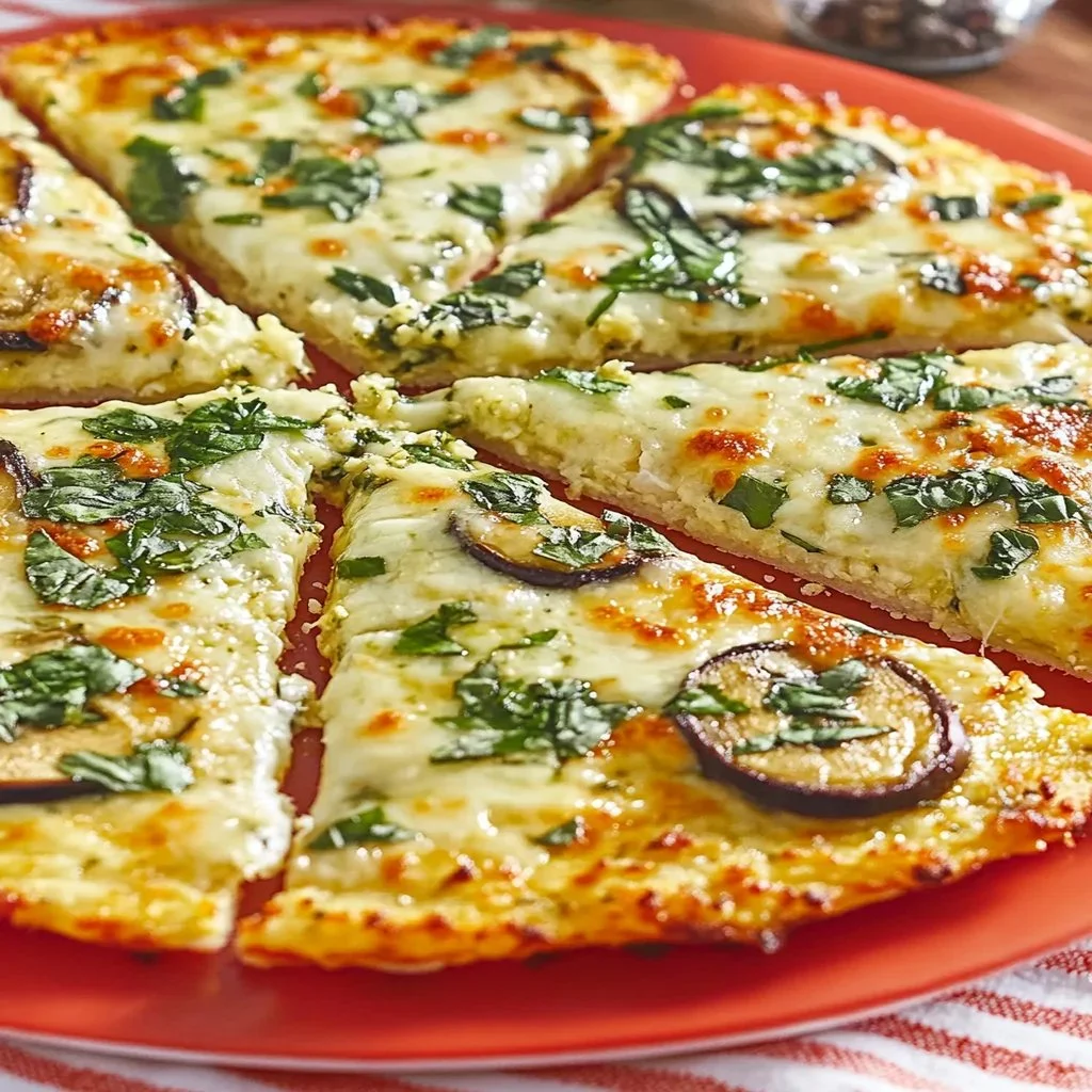 Healthy cauliflower pizza crust ready to be topped with fresh ingredients