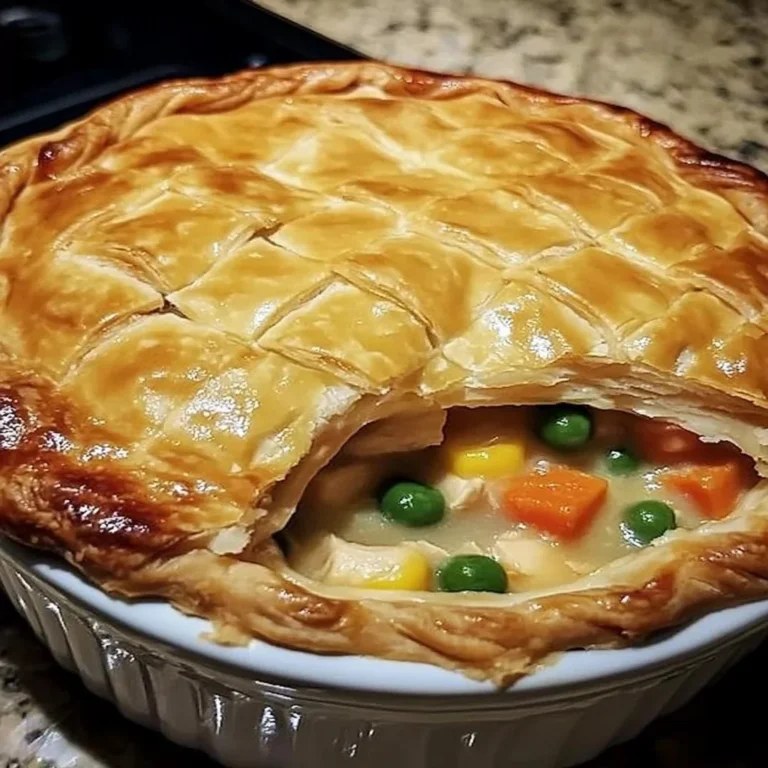 Delicious homemade Chicken Pot Pie with flaky crust and creamy filling