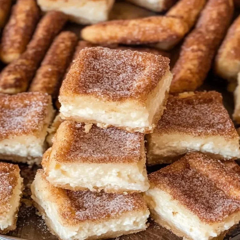 Delicious Churro Cheesecake Bites drizzled with chocolate sauce