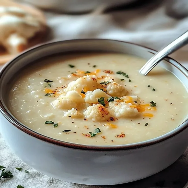 Bowl of creamy comfort soup garnished with herbs for a cozy meal.