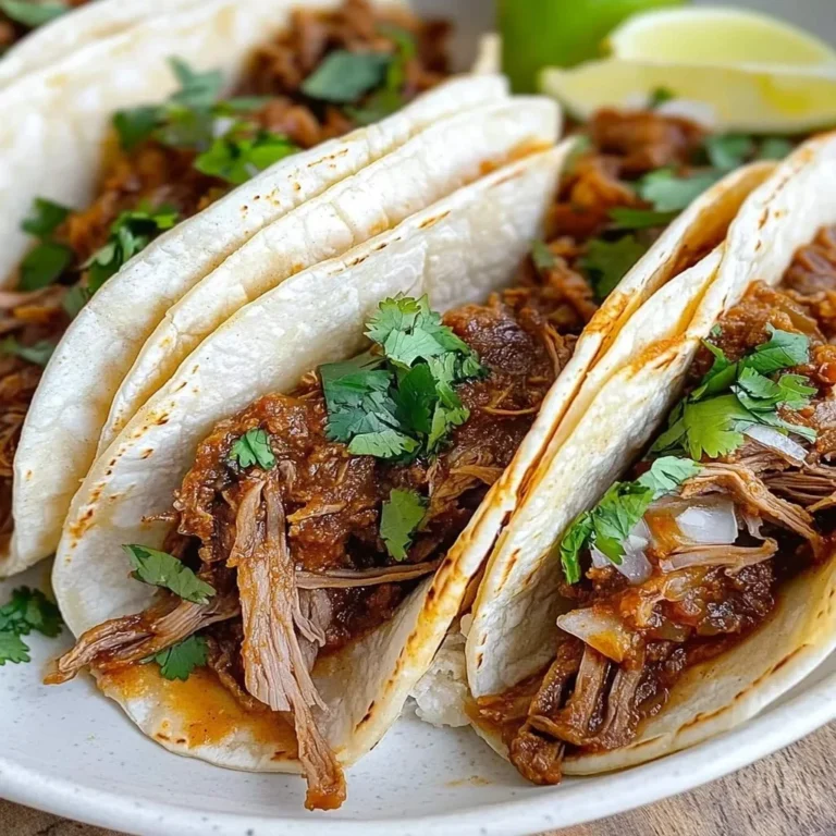 Delicious Crockpot Birria Tacos with savory beef and rich broth