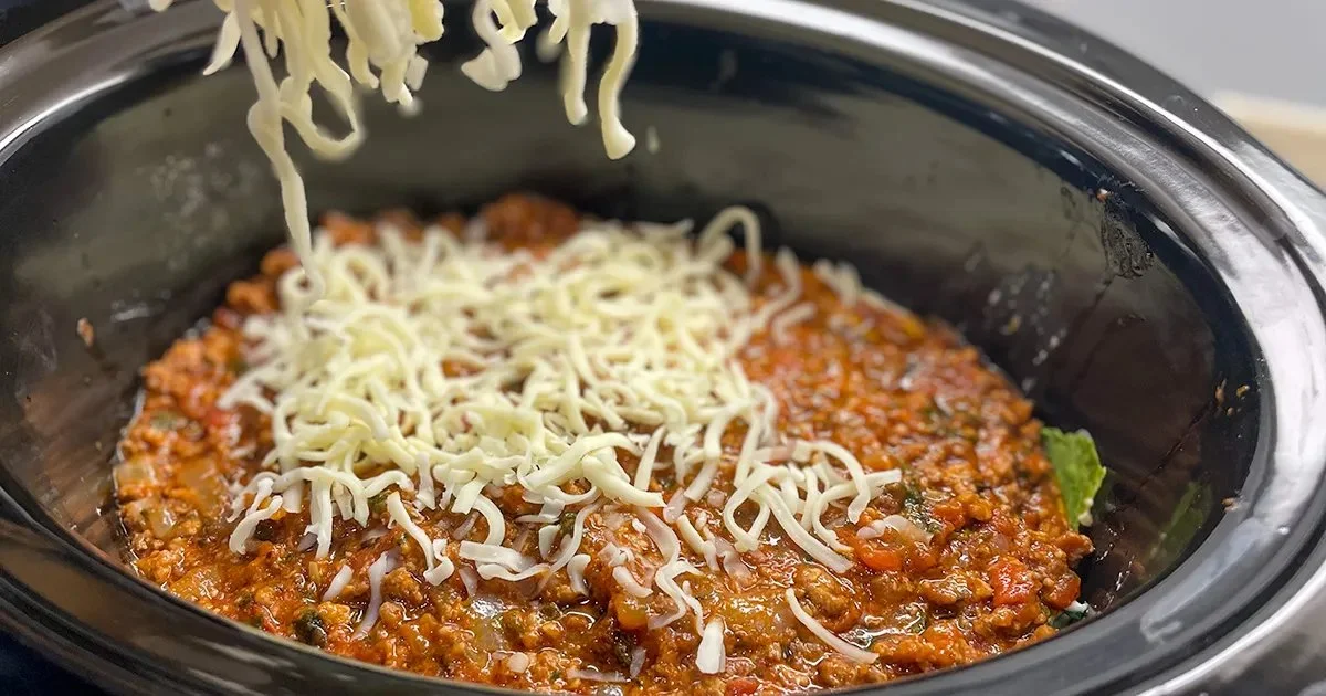 Delicious Crockpot Keto Lasagna made with low-carb ingredients