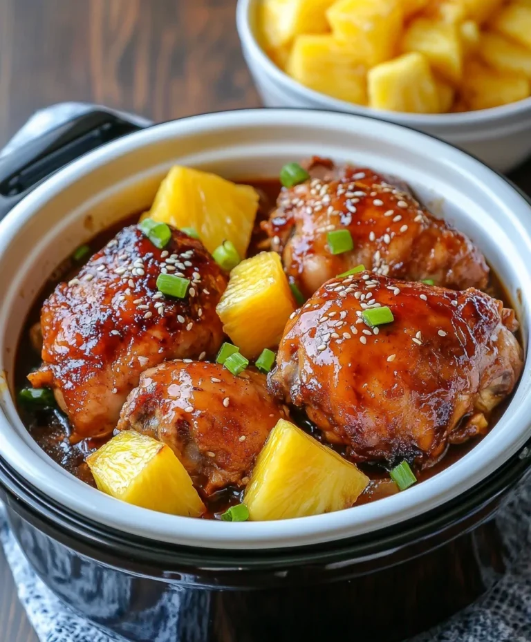 Delicious sweet Hawaiian slow cooker chicken recipe with vibrant flavors