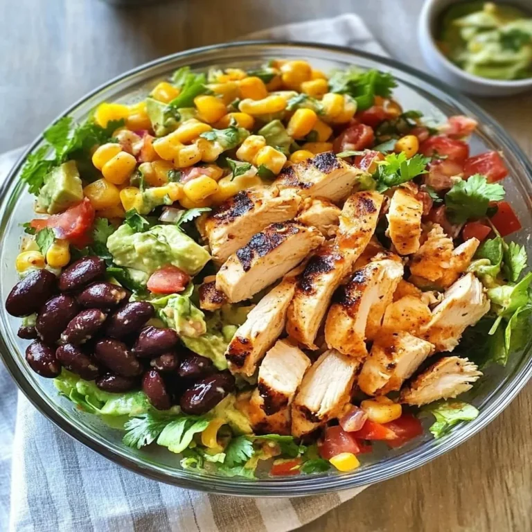 Easy Zesty Southwest Chicken Salad Bowl with colorful ingredients in a vibrant dish