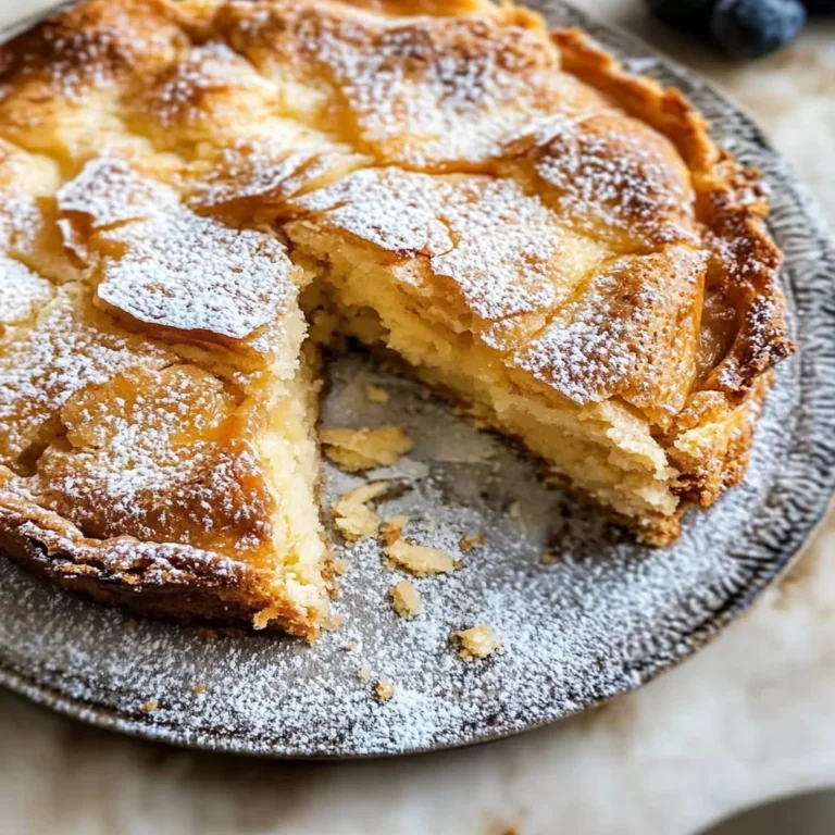 Slice of Gooey Butter Cake on a plate with a fork