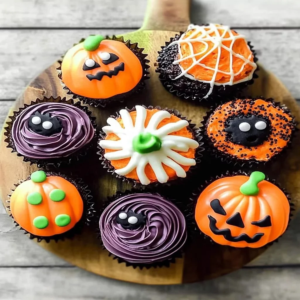Delicious Halloween cookies decorated with spooky designs and festive colors.