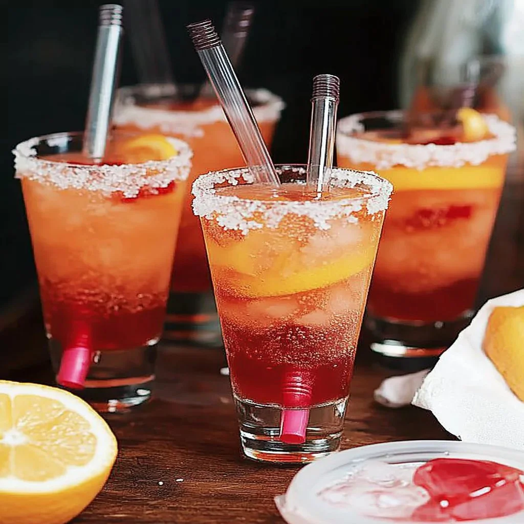 Colorful Halloween Mocktails with spooky decorations for a festive party