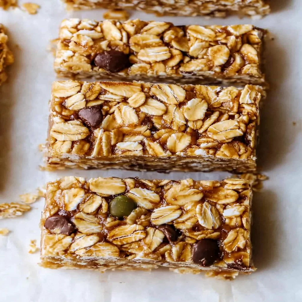 Homemade granola bars made with nuts and dried fruits for a healthy snack.