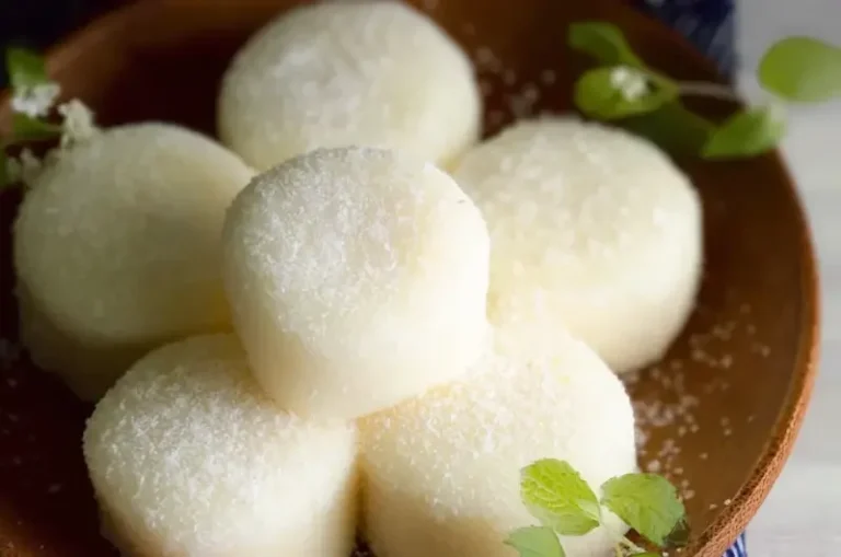 Delicious Milk Mochi dessert with a soft and chewy texture.