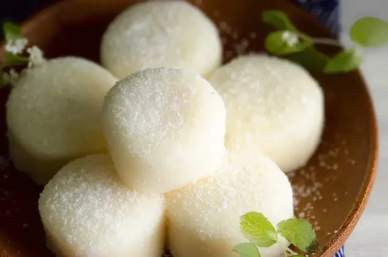 Delicious Milk Mochi dessert with a soft and chewy texture.