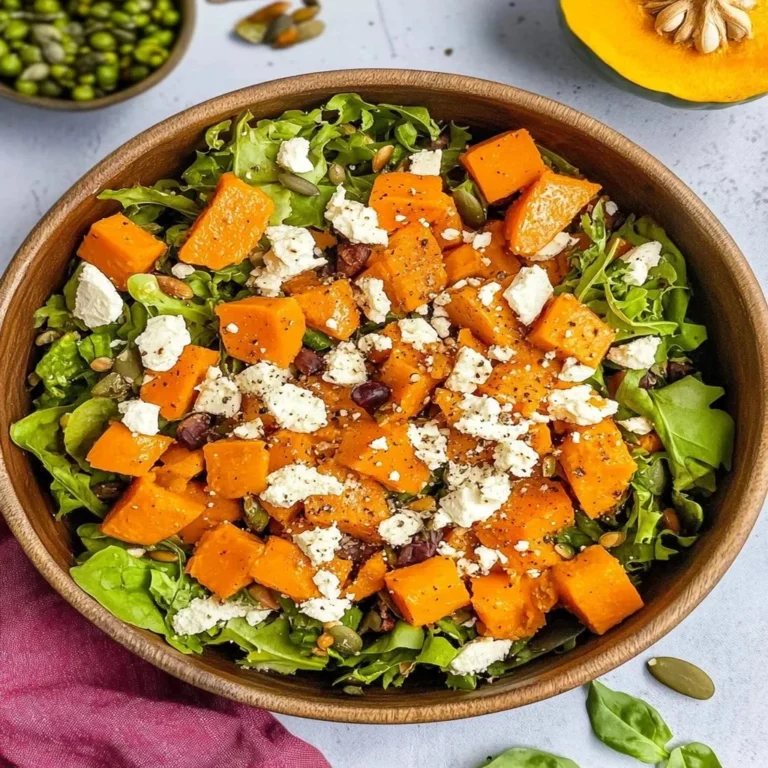 Colorful pumpkin salad bowl with fresh vegetables and dressing