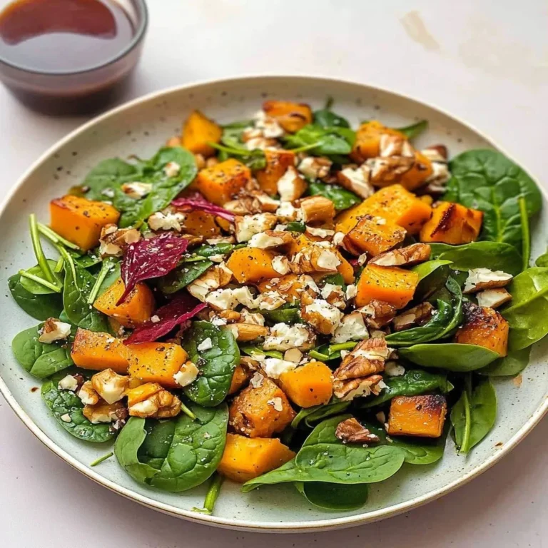Vibrant Pumpkin Spinach Salad with colorful ingredients in a bowl
