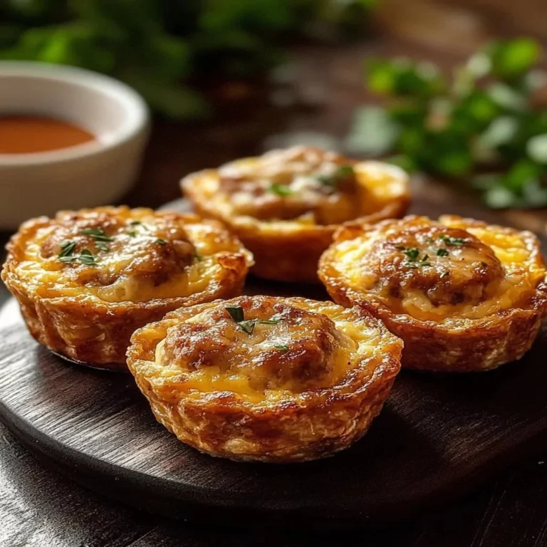 Delicious sausage egg bites served on a plate, perfect for breakfast.