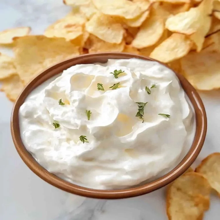 Delicious sour cream dip served with fresh vegetables and tortilla chips