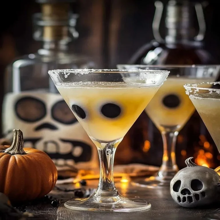 Spooky Halloween cocktails in decorative glasses for Halloween party.