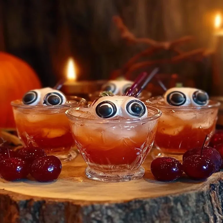 Spooky Halloween punch in a decorative bowl with spooky garnishes