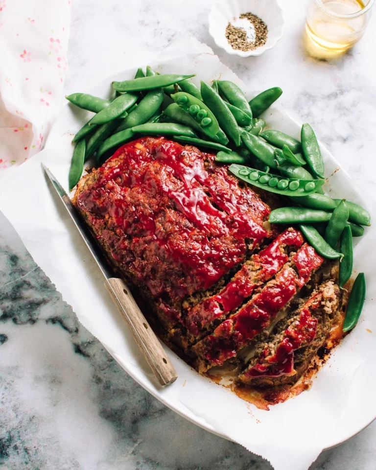 Delicious homemade meatloaf recipe displayed on a plate