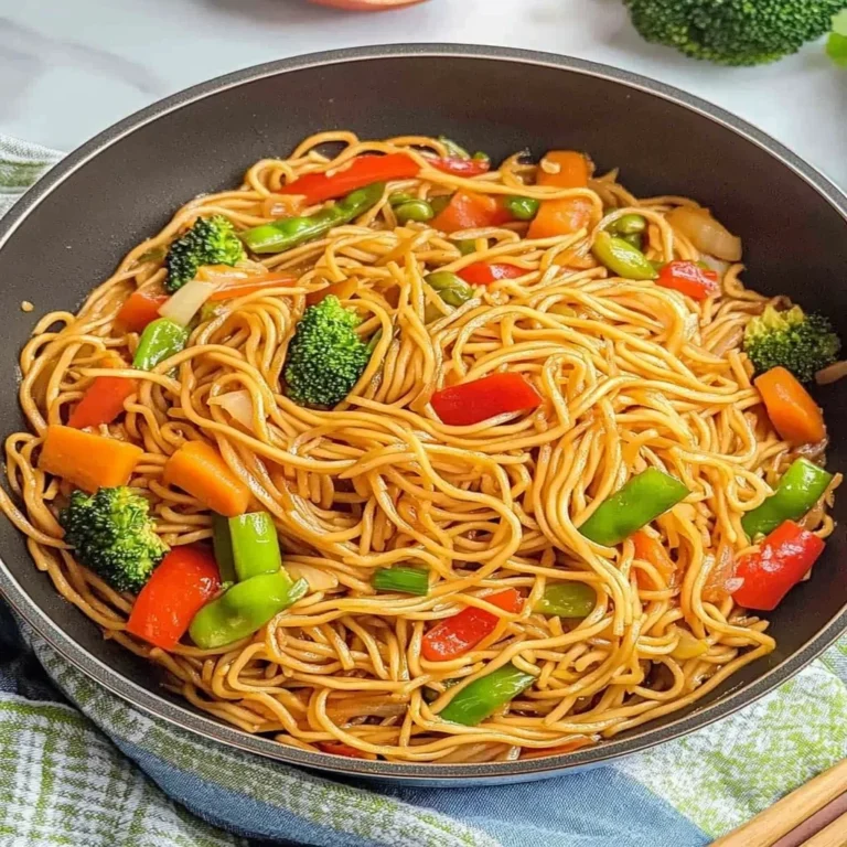Delicious Veggie Lo Mein with colorful vegetables and noodles