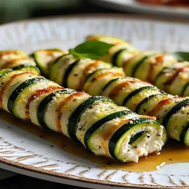 Zucchini Ricotta Roll Ups garnished and ready to serve