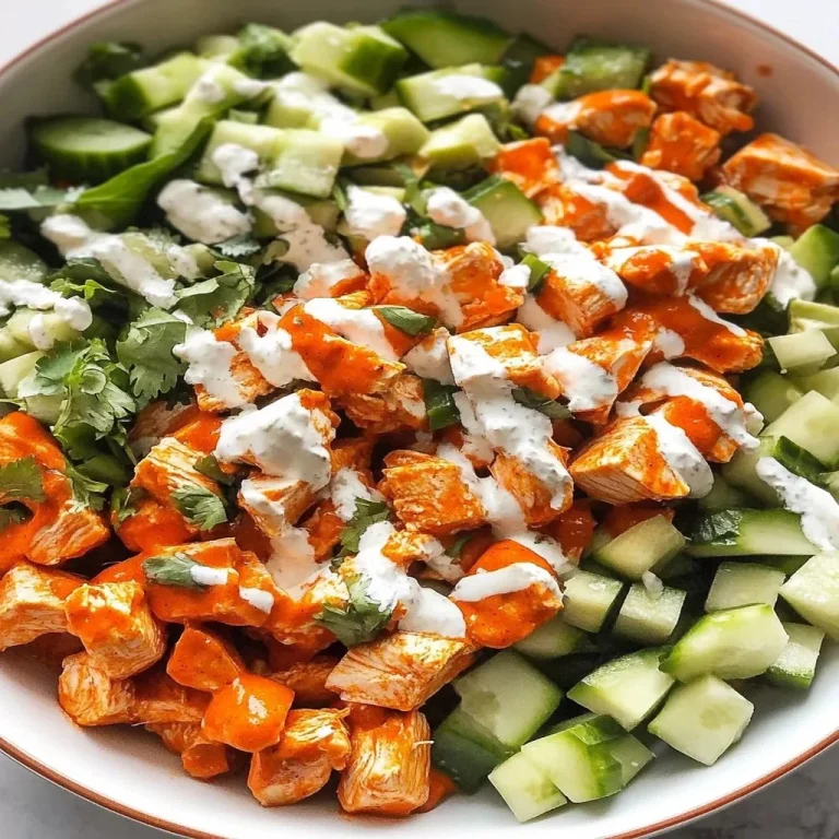 Quick and easy 10-minute Buffalo Chicken Salad with vibrant ingredients