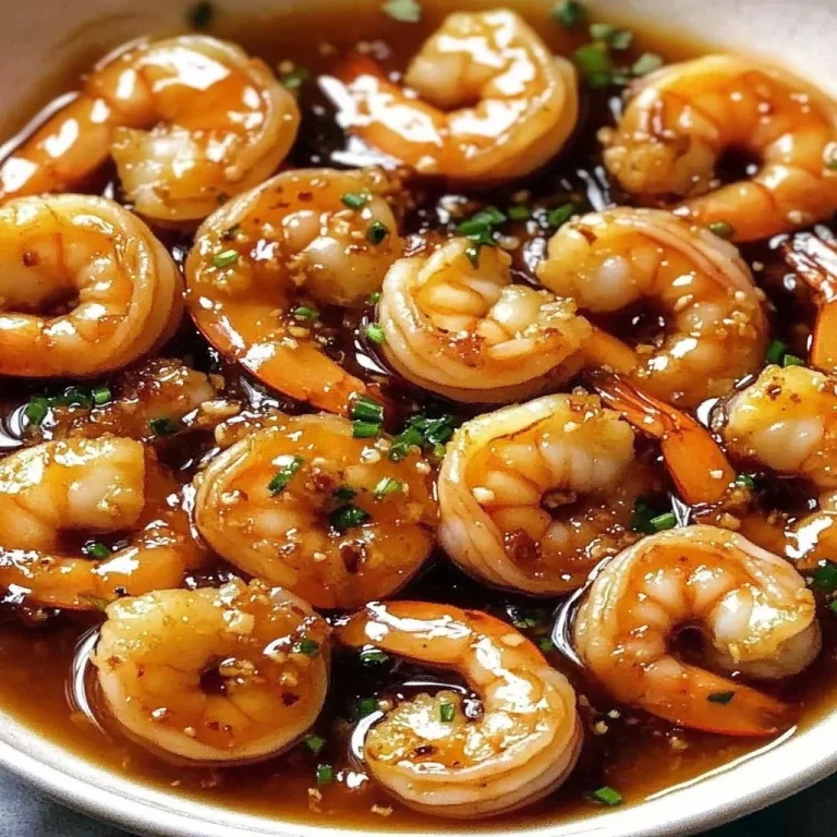Plate of quick and easy honey garlic shrimp ready to eat.
