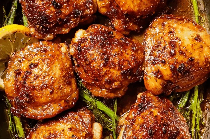 30-Minute oven-baked boneless skinless chicken thighs ready to serve