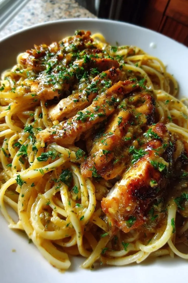 30-Minute Cowboy Butter Chicken Linguine served in a bowl