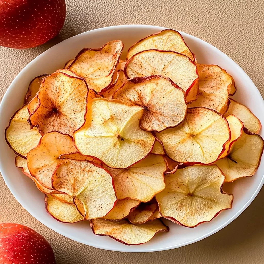 Deliciously crispy air fryer cinnamon apple chips