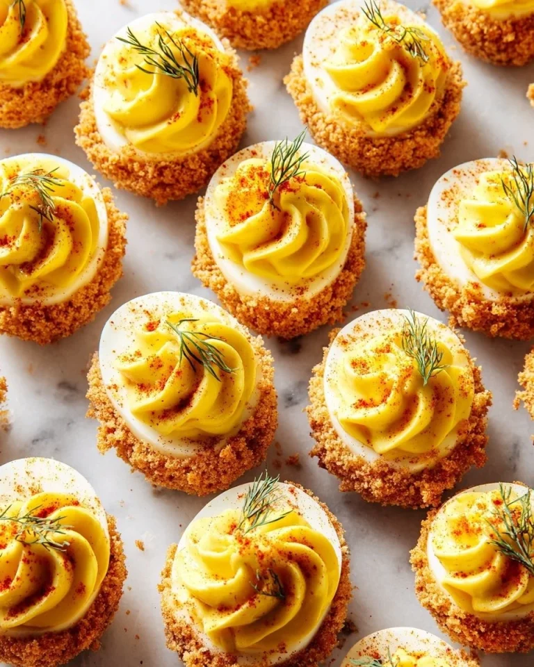 Delicious air fryer deviled eggs ready to be served