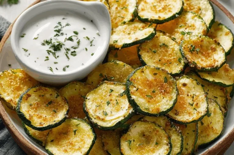 Crispy air fryer zucchini chips served as a healthy snack